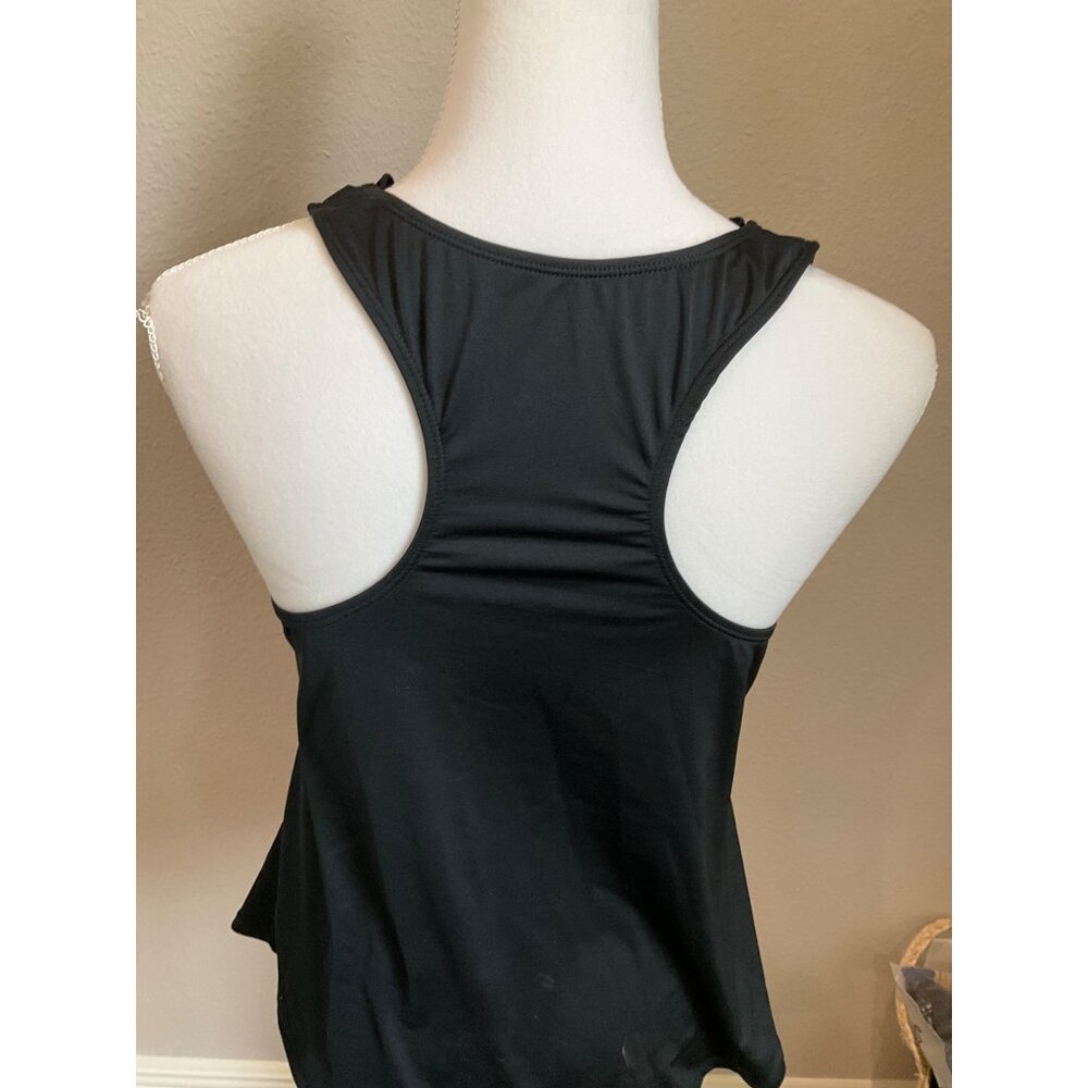 VENUS Tankini Top High Neck size 16 Racerback Black Red - Picture 5 of 6